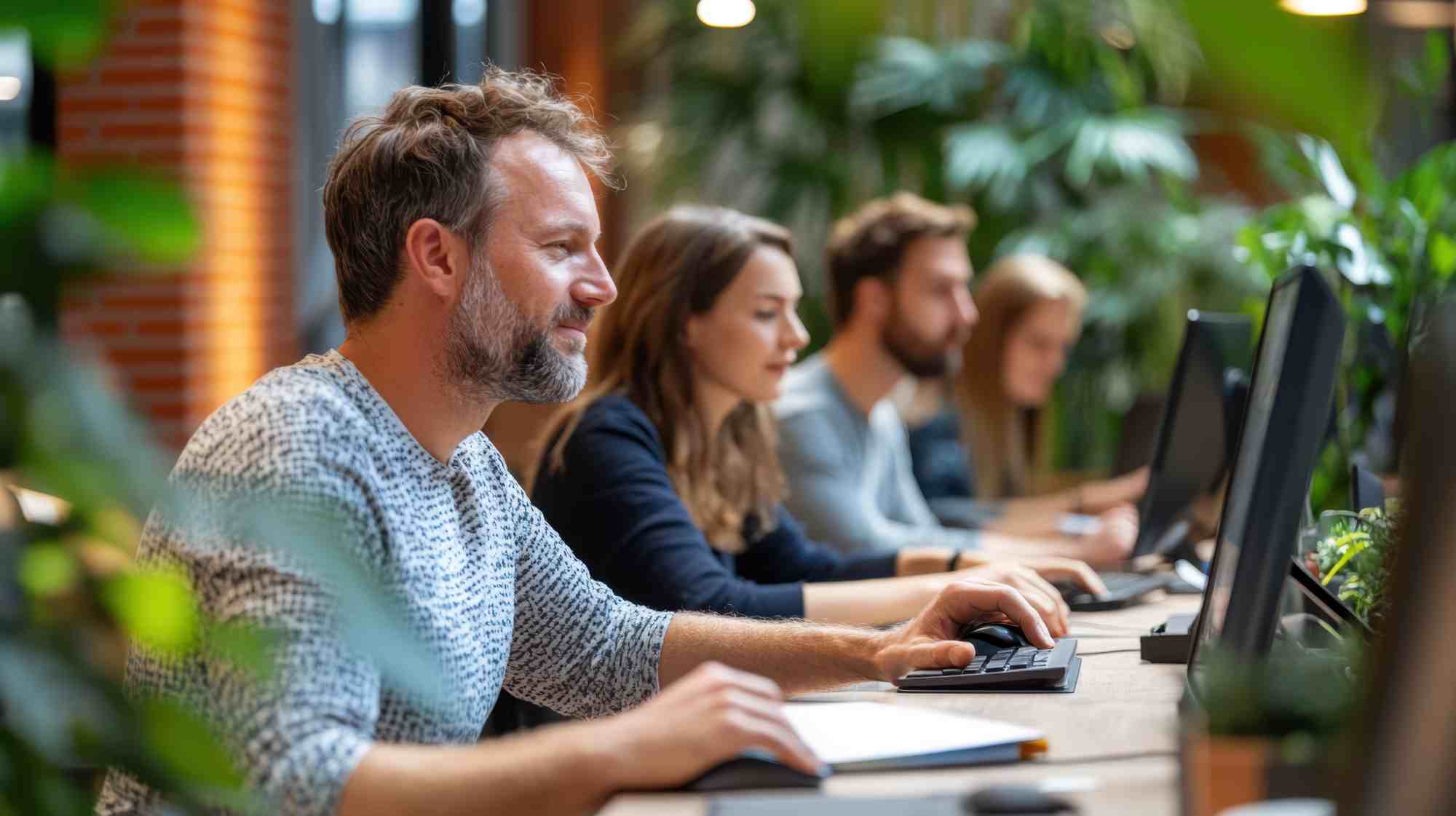 people working on computer